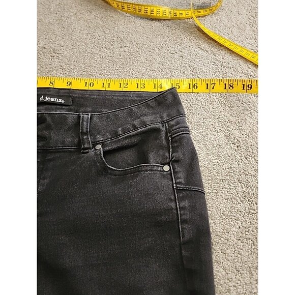 D JEANS Womens Size 10 Black Cotton Blend Skinny Ankle Denim Jeans Stretch - Picture 7 of 15